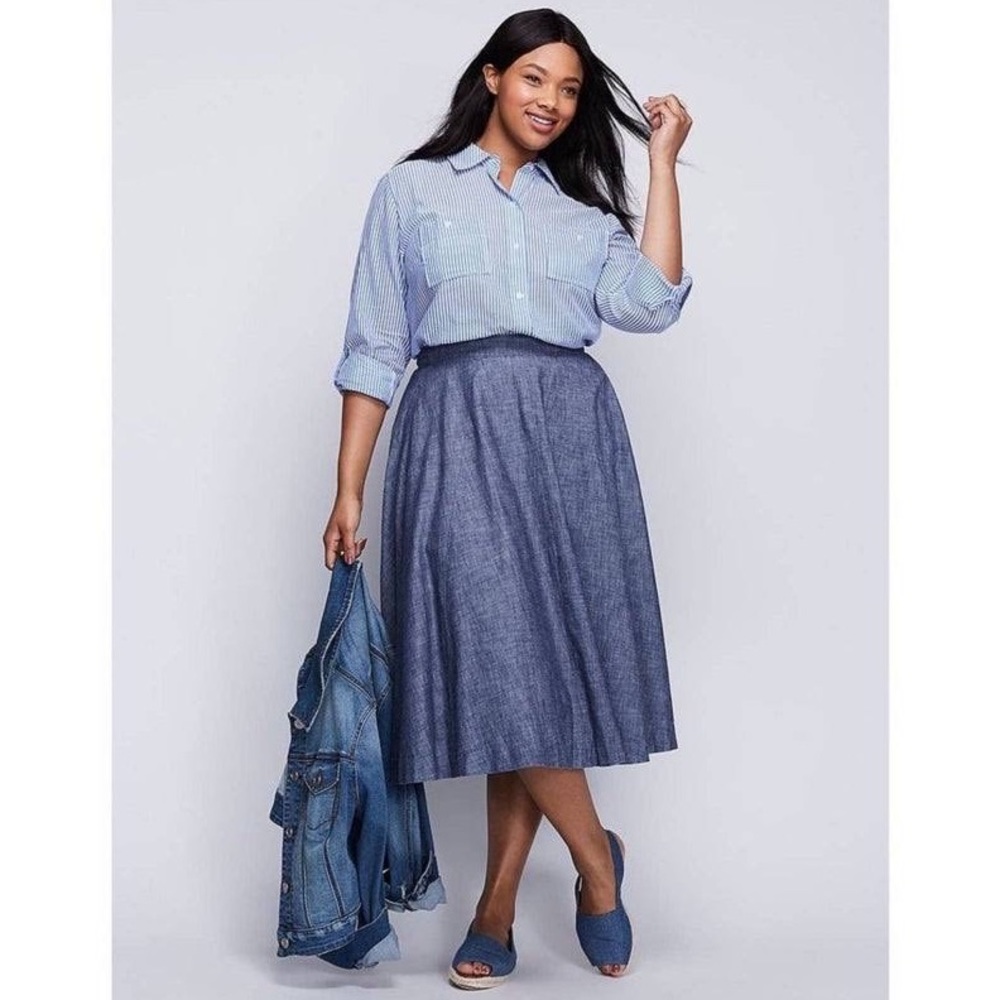 Lane Bryant Classic Blue A-Line Skirt
